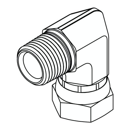 TOMPKINS Hydraulic Fitting-Restricted4MP-4FPX 90-R.000-BZ RST1501-04-04-R.000